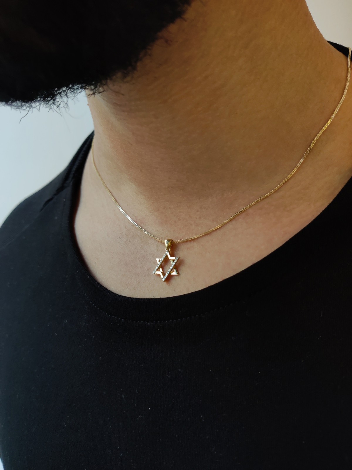 Diamants Or Étoile de David pendentif Superbe , Tu B'Av Cadeaux , Israélien
