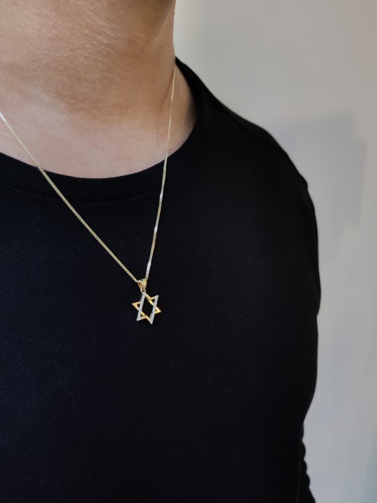 Diamants Or Étoile de David pendentif Superbe , Tu B'Av Cadeaux , Israélien