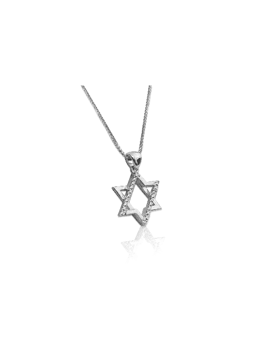 Diamonds Gold Star of David pendant Stunning , Tu B'Av Gifts , Israeli