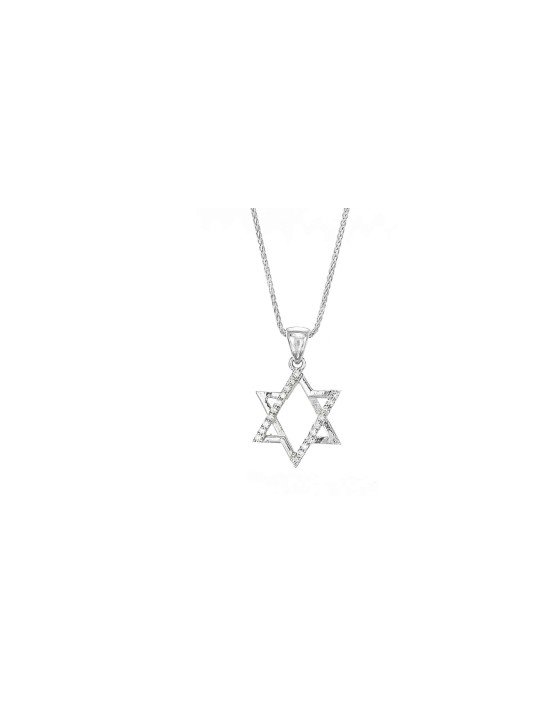 Diamonds Gold Star of David pendant Stunning , Tu B'Av Gifts , Israeli