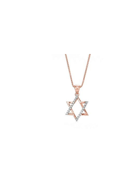 Diamonds Gold Star of David pendant Stunning , Tu B'Av Gifts , Israeli