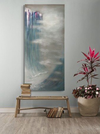 Vertical Shape Blue and Gray Splitting of the Sea  , Exodus Paintings
