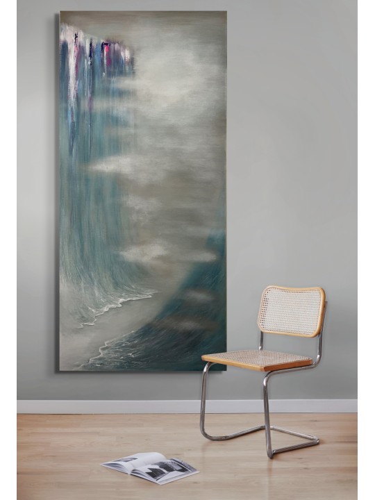 Vertical Shape Blue and Gray Splitting of the Sea  , Exodus Paintings