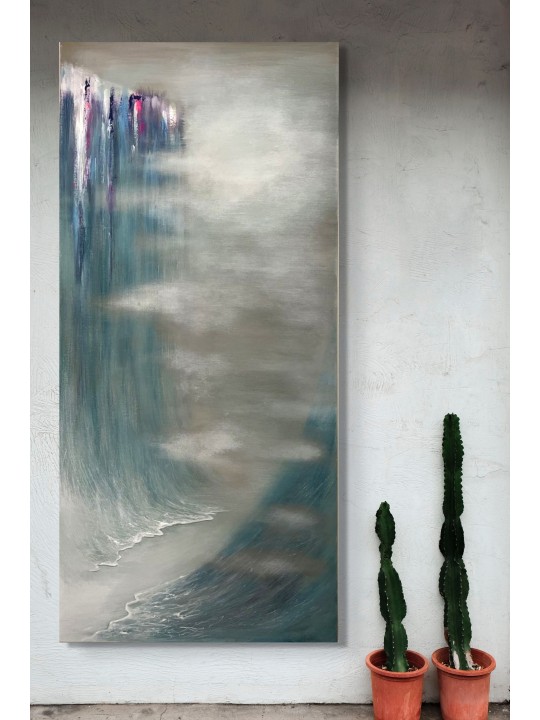 Forme verticale Division bleue et grise de la mer, peintures d'exode