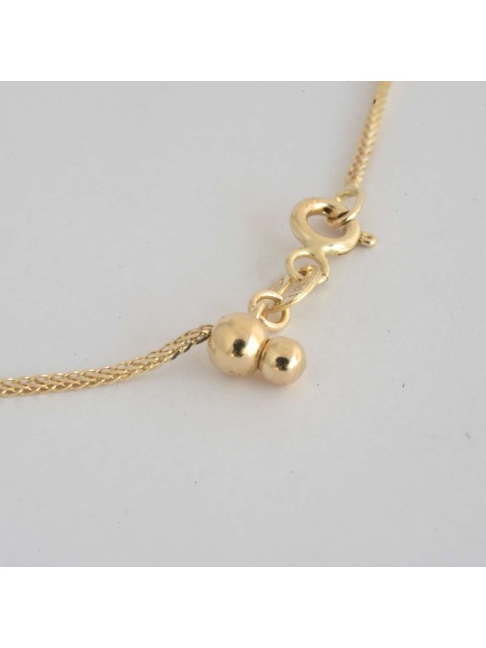 Collier de chaîne de blé de longueur personnalisée 14K, cadeaux de mariage juifs, Israël