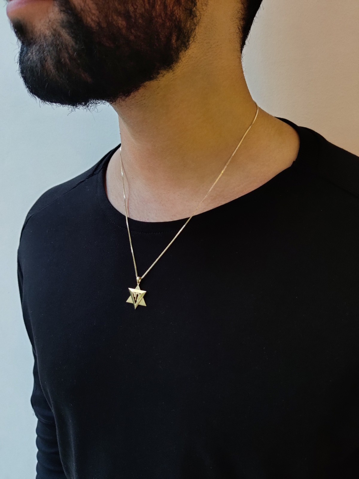 Pendentif Étoile de David en or Blanc Superbe , Cadeaux Tu B'Av , Ju israélien