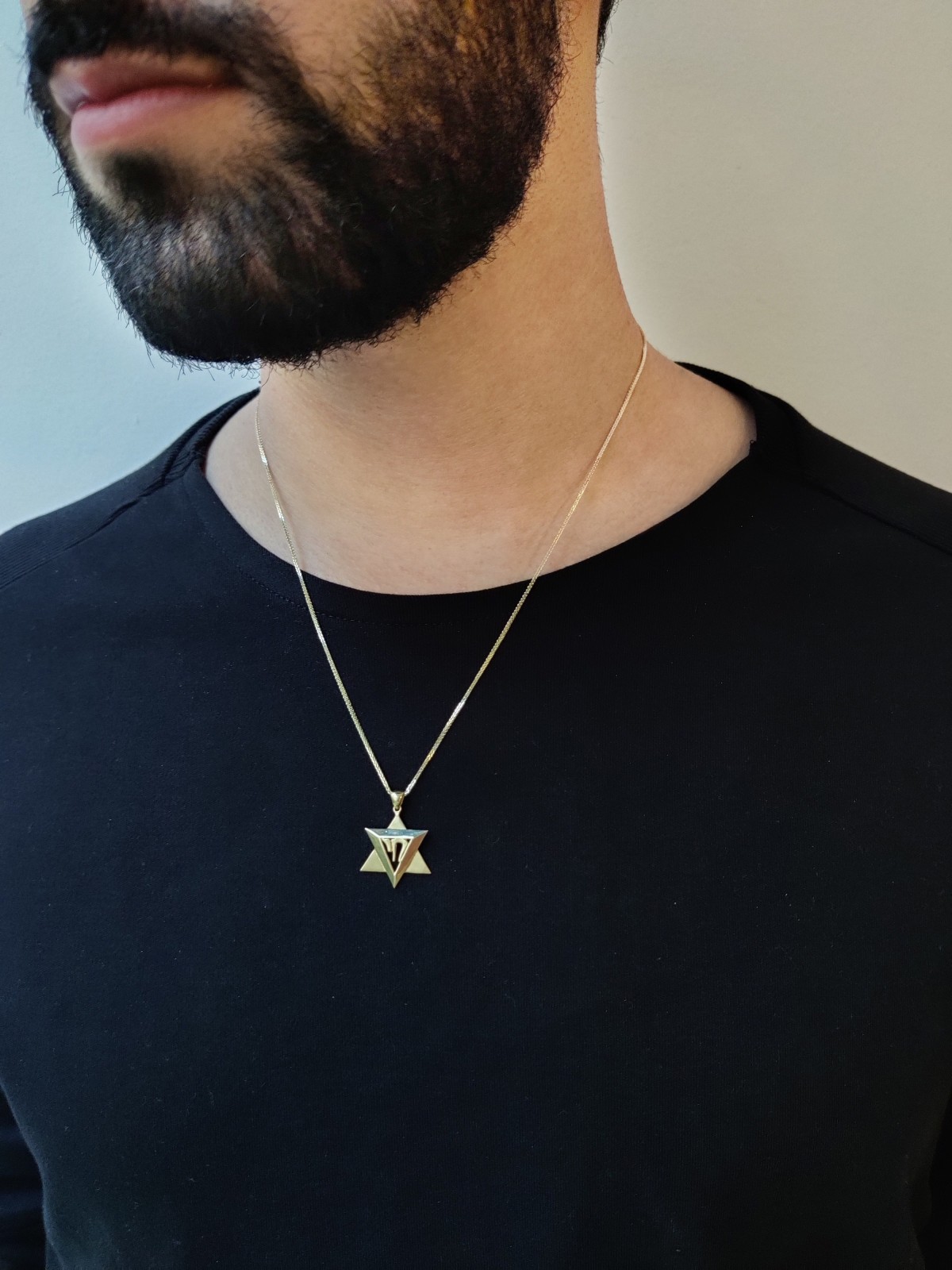 Pendentif Étoile de David en or Blanc Superbe , Cadeaux Tu B'Av , Ju israélien