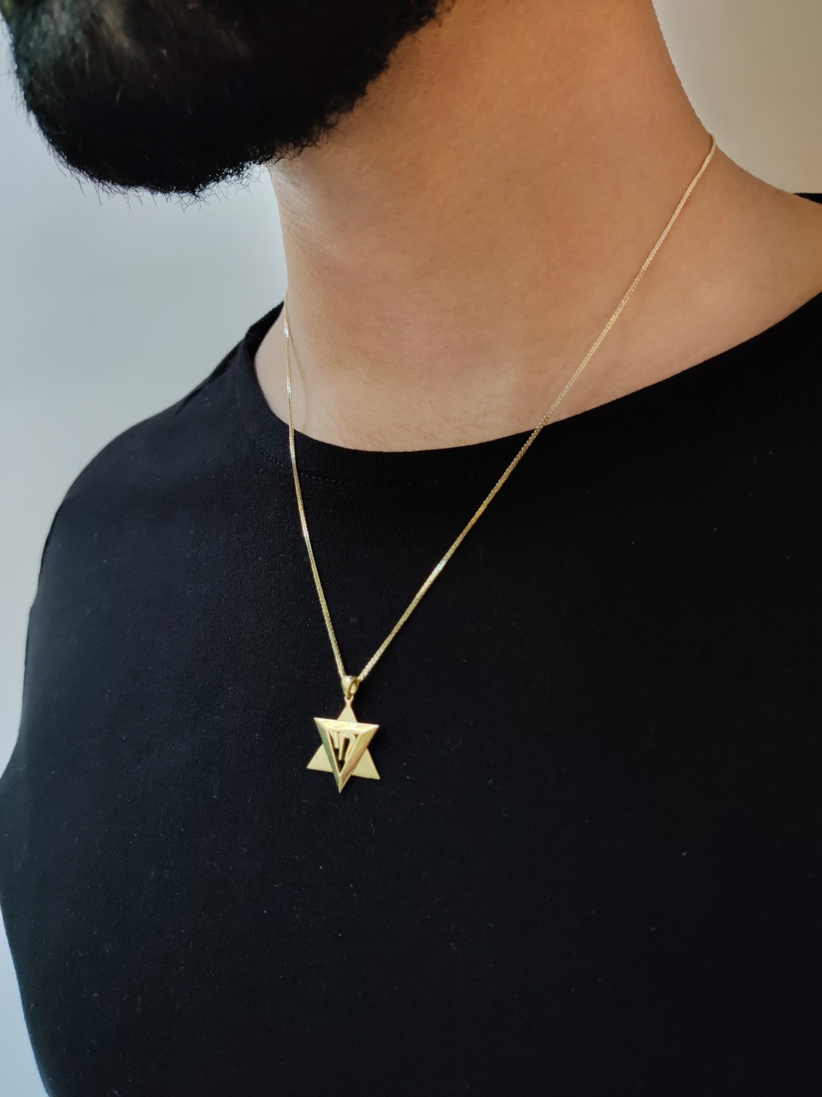 Pendentif Étoile de David en or Blanc Superbe , Cadeaux Tu B'Av , Ju israélien