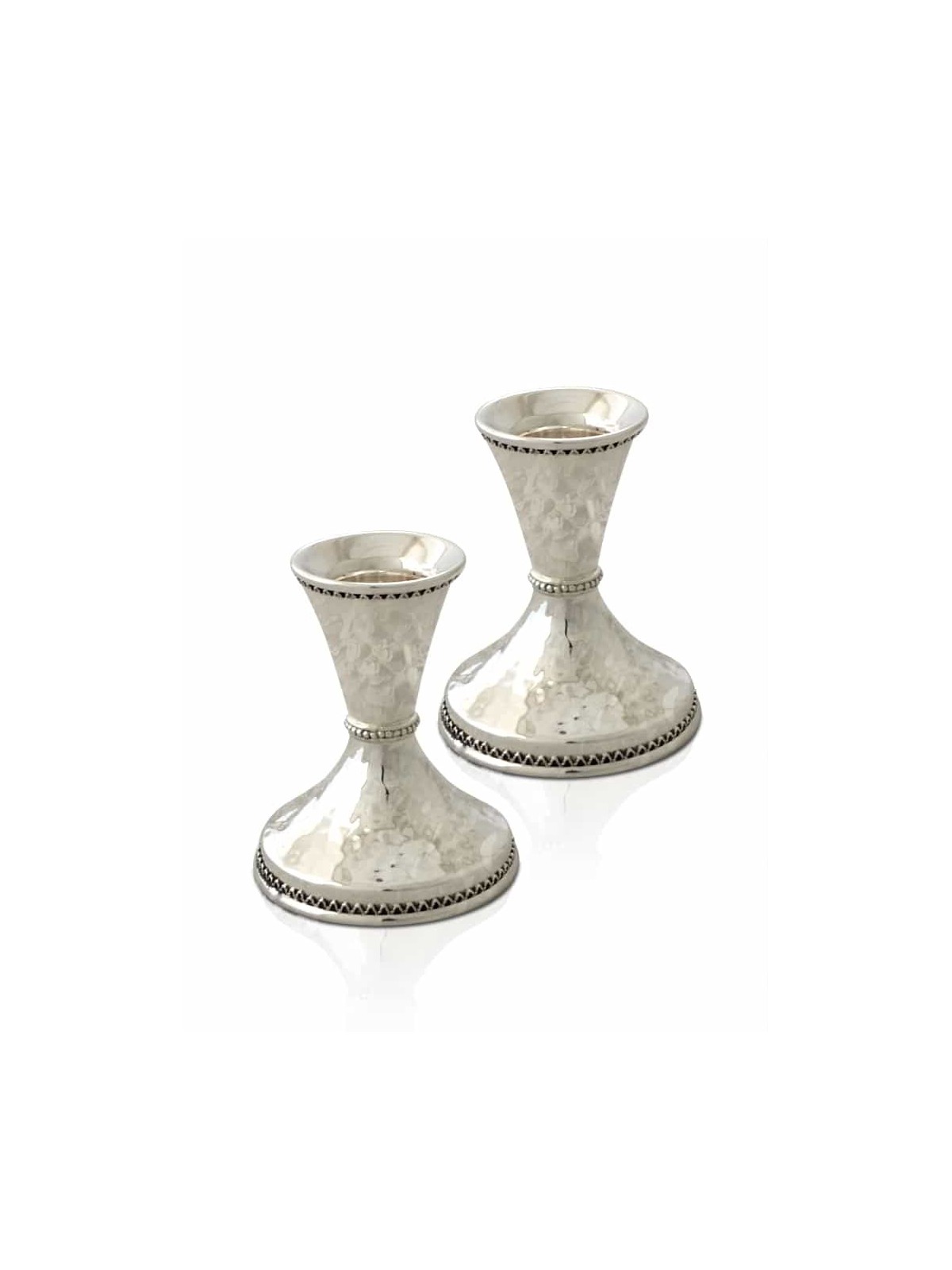 Petits chandeliers martelés élégants, cadeaux de Pâque, Judaica israélien