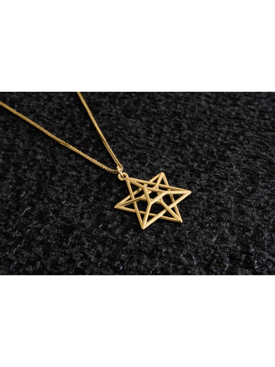 Double Gold 3D Star of David Necklace , Jewish Wedding Gifts , Israeli