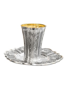 Ancient Style Sterling Silver Kiddush Set , Passover Gifts , Israeli J