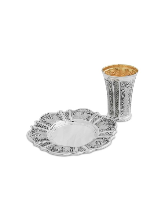 Ancient Style Sterling Silver Kiddush Set , Passover Gifts , Israeli J