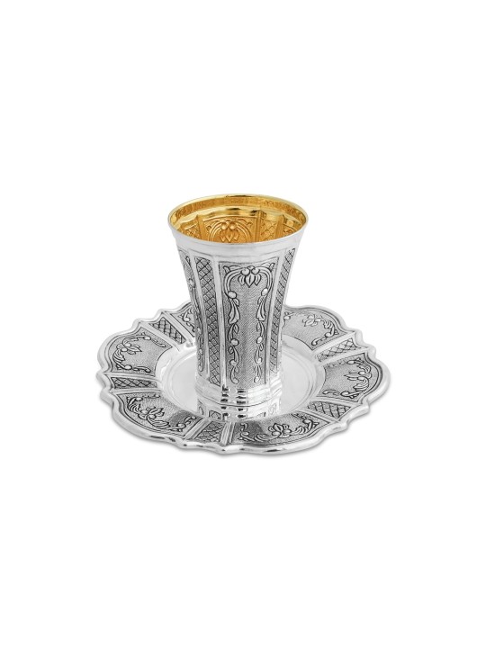 Ensemble de Kiddouch en argent sterling de style ancien, cadeaux de Pâque, J israélien