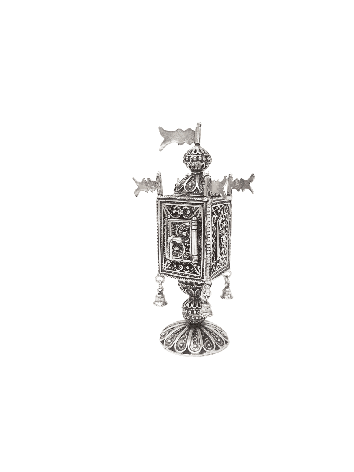 Élégante boîte Besamim en filigrane d'argent avec cloches et, argent sterling J