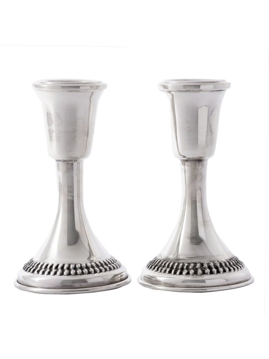 Chandeliers de perles d'argent sterling de taille moyenne, bougie en argent sterling