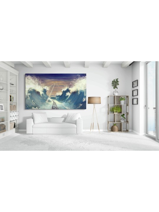 Magnificent Exodus Painting with the Israelites Cr , Jewish Abstract A