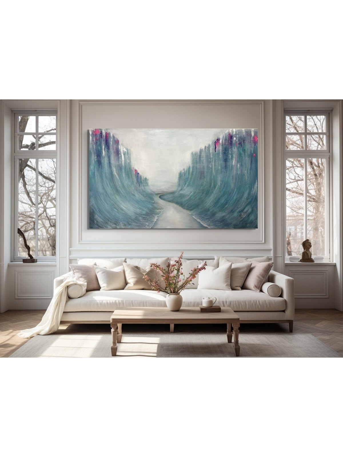 Stunning Blue and Purple Splitting of the Red Sea  , Exodus Paintings