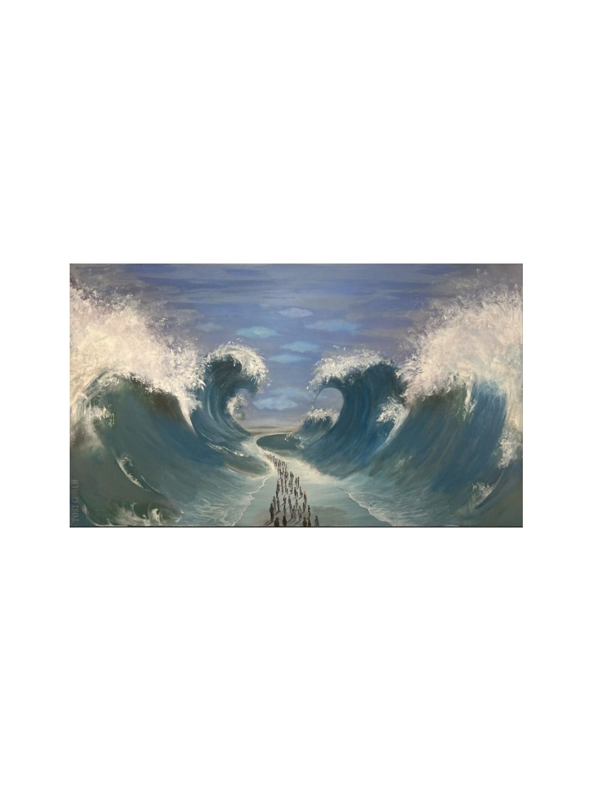 Oeuvre d'art unique de l'Exode avec le passage des Israélites, résumé juif A