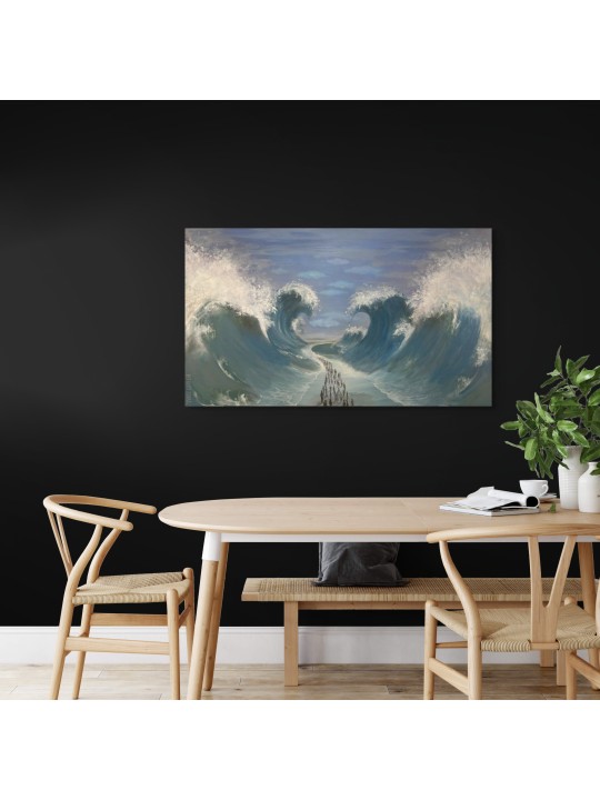 Unique Exodus Artwork with the Israelites Crossing , Jewish Abstract A