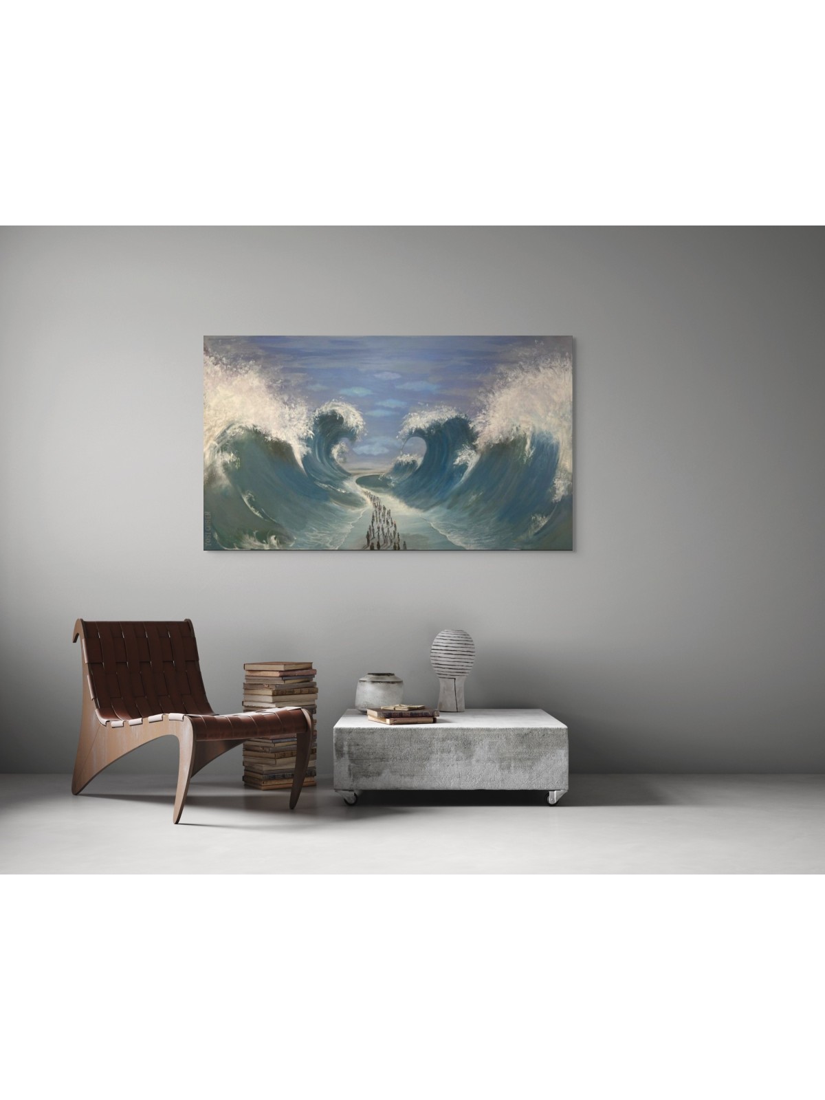 Oeuvre d'art unique de l'Exode avec le passage des Israélites, résumé juif A
