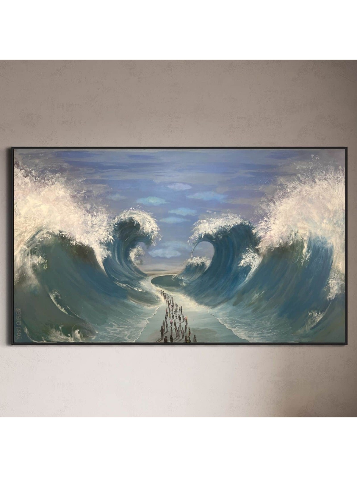 Oeuvre d'art unique de l'Exode avec le passage des Israélites, résumé juif A