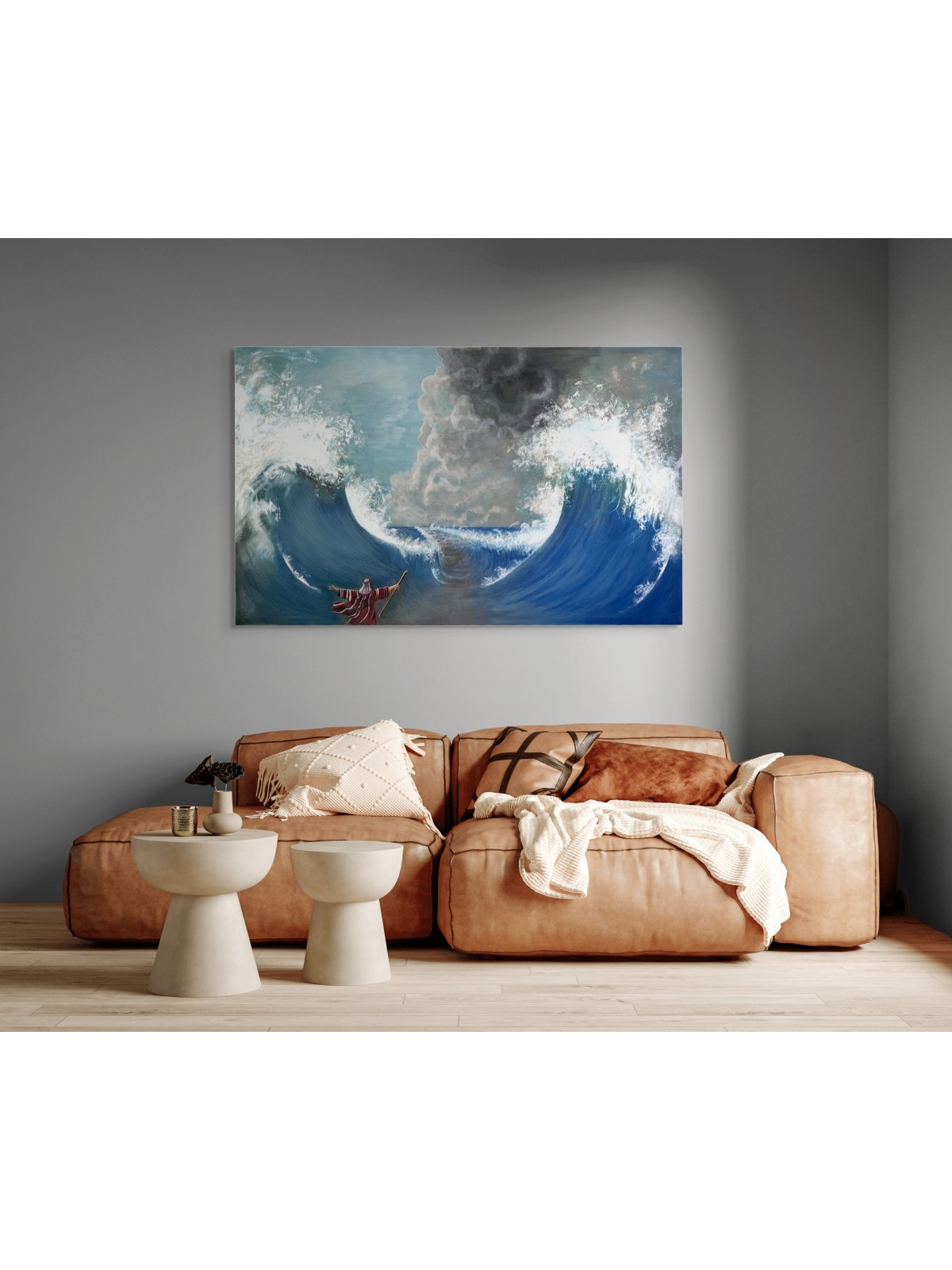 Elegant Moses Parting The Red Sea Painting In Eleg , Jewish Abstract A