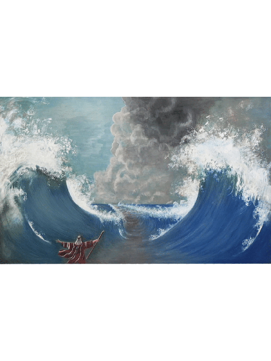 Elegant Moses Parting The Red Sea Painting In Eleg , Jewish Abstract A
