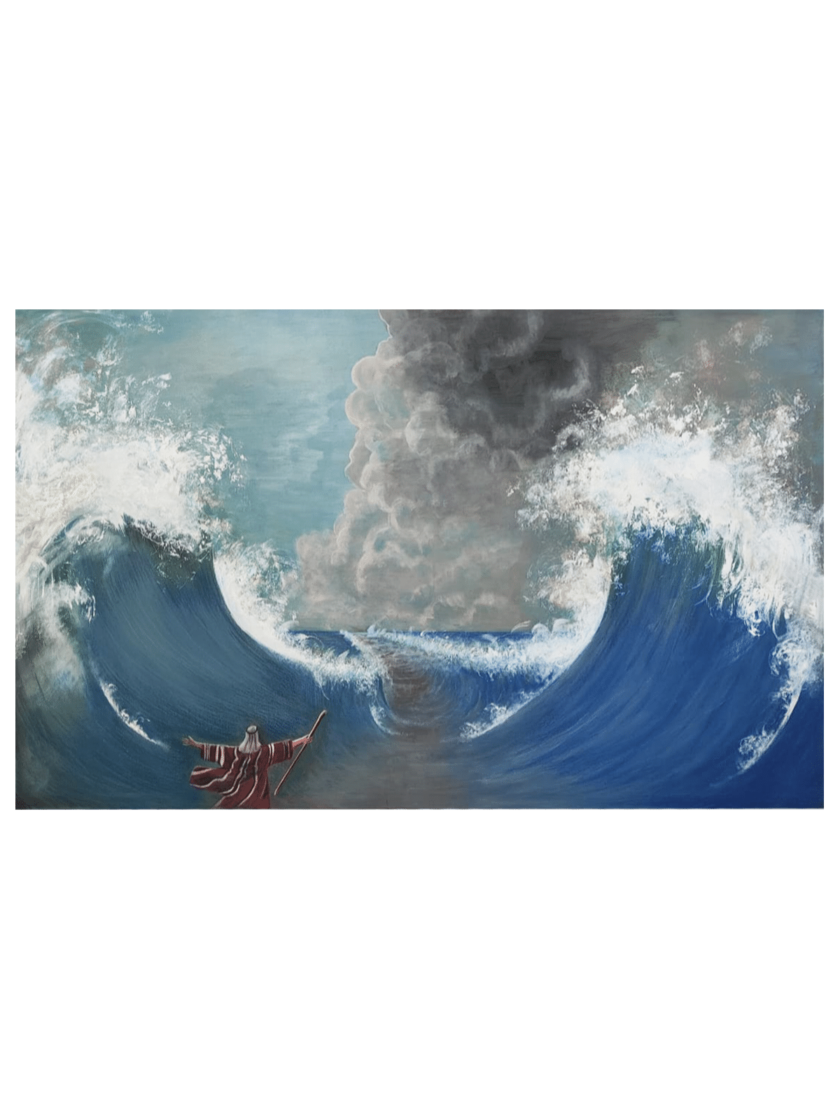 Moïse élégant séparant la peinture de la mer Rouge en Eleg, résumé juif A