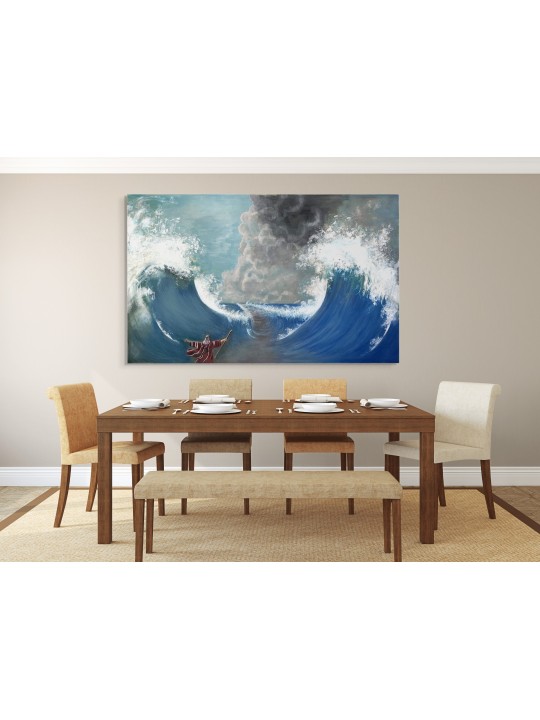 Elegant Moses Parting The Red Sea Painting In Eleg , Jewish Abstract A