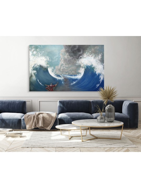 Moïse élégant séparant la peinture de la mer Rouge en Eleg, résumé juif A