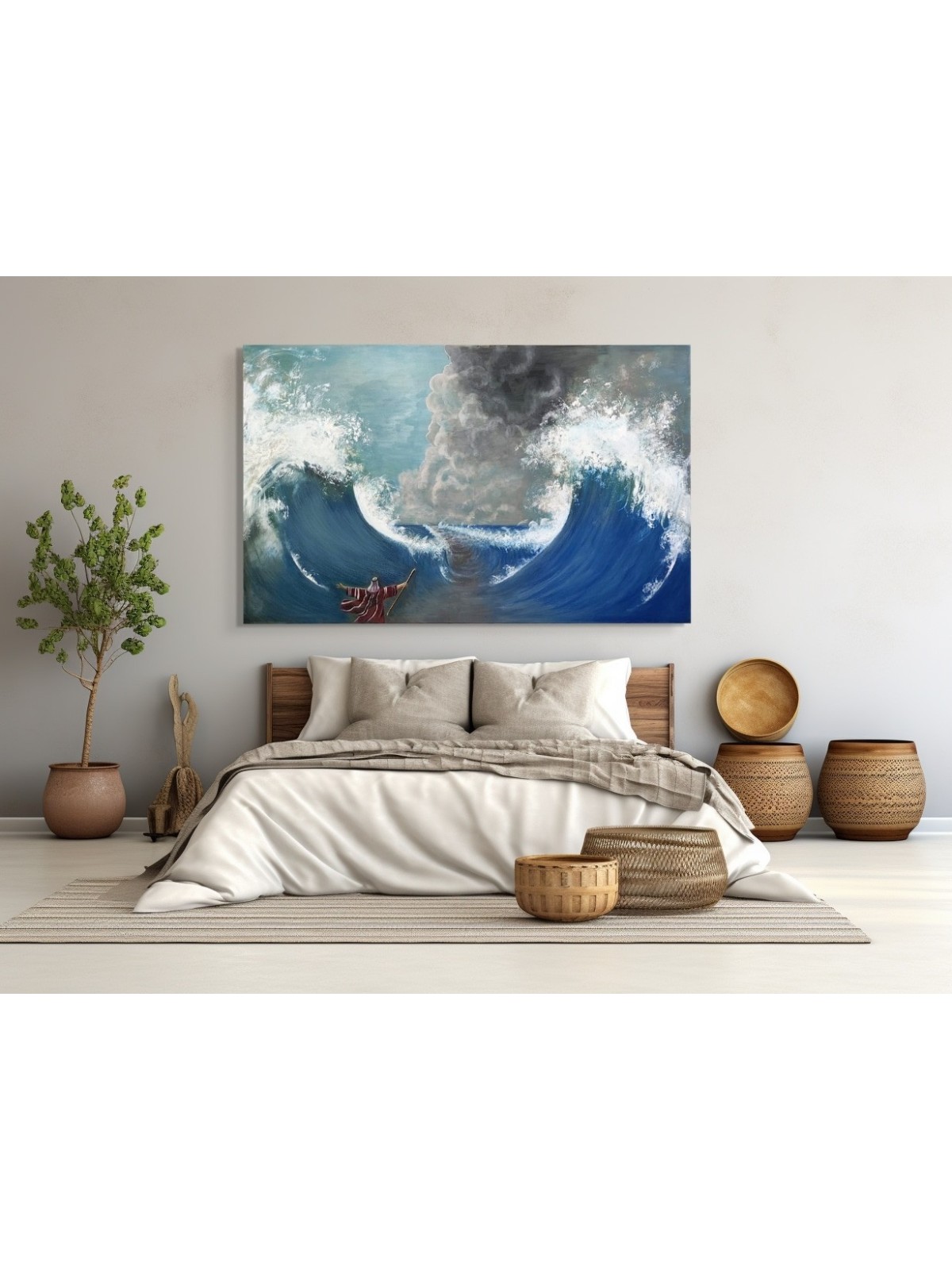 Moïse élégant séparant la peinture de la mer Rouge en Eleg, résumé juif A