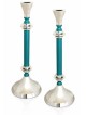 Chandeliers bleus et argentés extra larges en aluminium, chandelier extra large