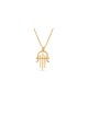 Harp Inspired Gold Lucky Hand Necklace , Jewish Wedding Gifts , Israel