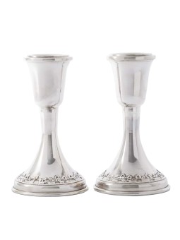 Bougeoirs de Jérusalem en argent sterling de taille moyenne, argent sterling Ca