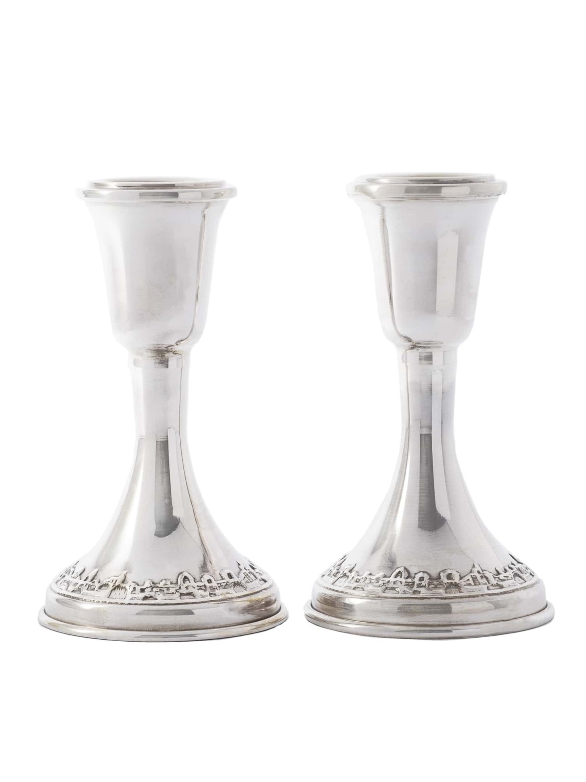 Mid Size Sterling Silver Jerusalem Candle Holders , Sterling Silver Ca