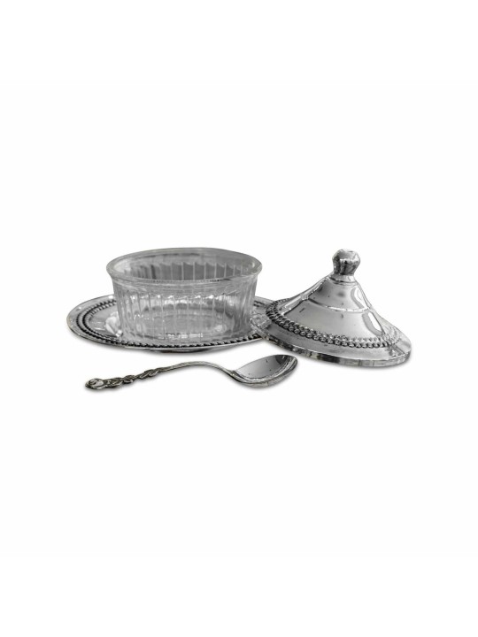 Sucrier Argent sterling et plat à miel en verre pour , Tu B'Av Gifts , I