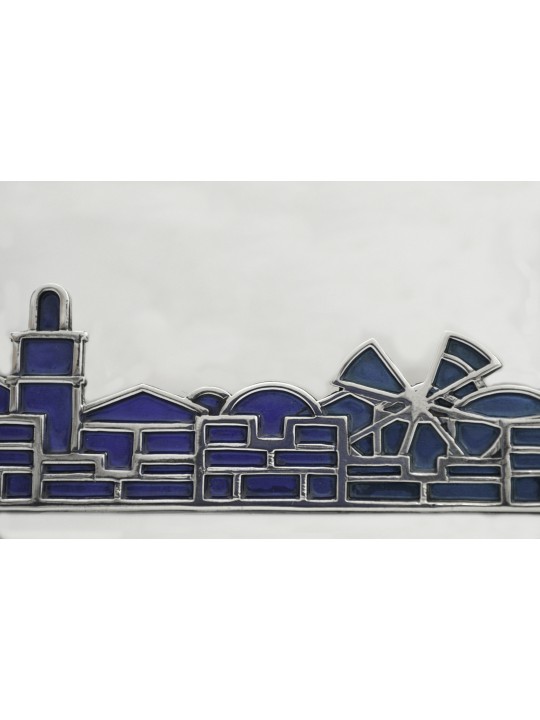 Enamel Card Holder with Jerusalem Landscape , Tu B'Av Gifts , Israeli
