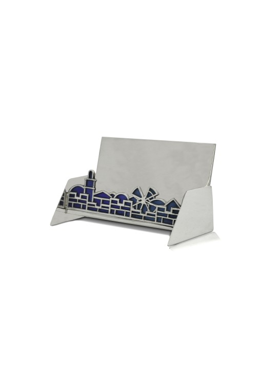 Enamel Card Holder with Jerusalem Landscape , Tu B'Av Gifts , Israeli
