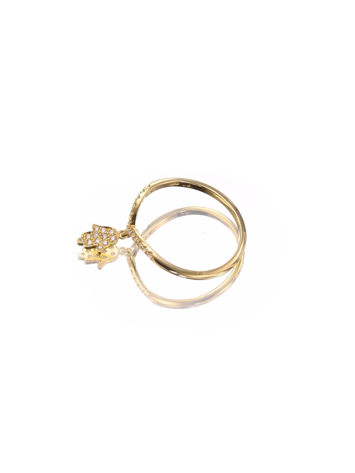Stunning 14K White Gold Hamsa Ring with Diamonds , Tu B'Av Gifts , Isr