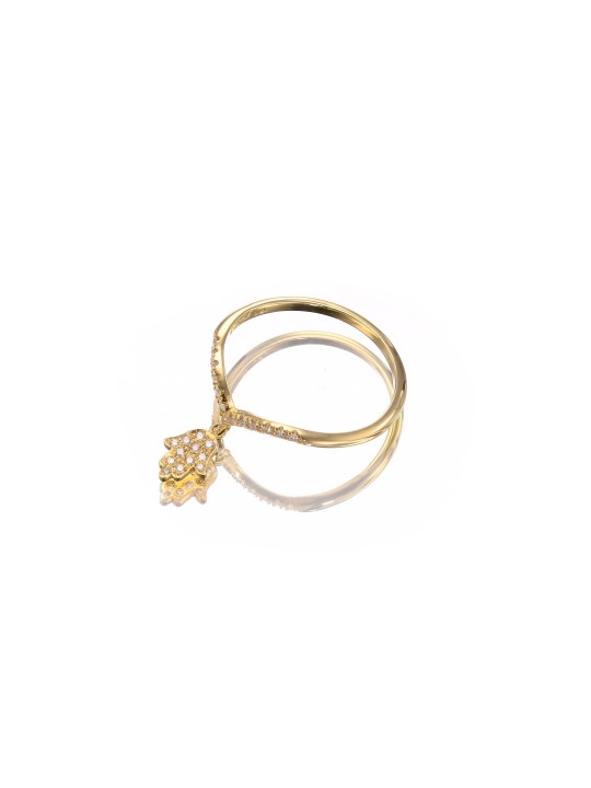 Superbe bague Hamsa en or blanc 14 carats avec diamants, cadeaux Tu B'Av, Isr