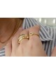 14k Yellow Gold Evil Eye Diamond Ring , Tu B'Av Gifts , Israeli Judaic