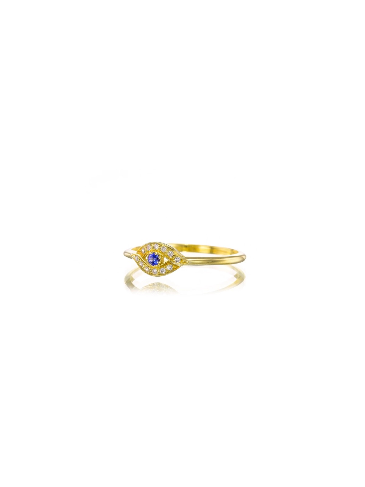 Bague en diamant mauvais œil en or jaune 14 carats, cadeaux Tu B'Av, judaïque israélien
