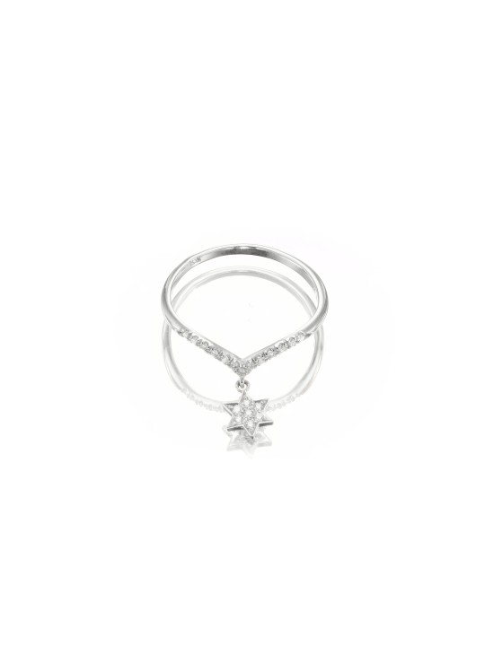 Diamants et or 14 carats Bague étoile de David forme V d , Tu B'Av Gifts , I