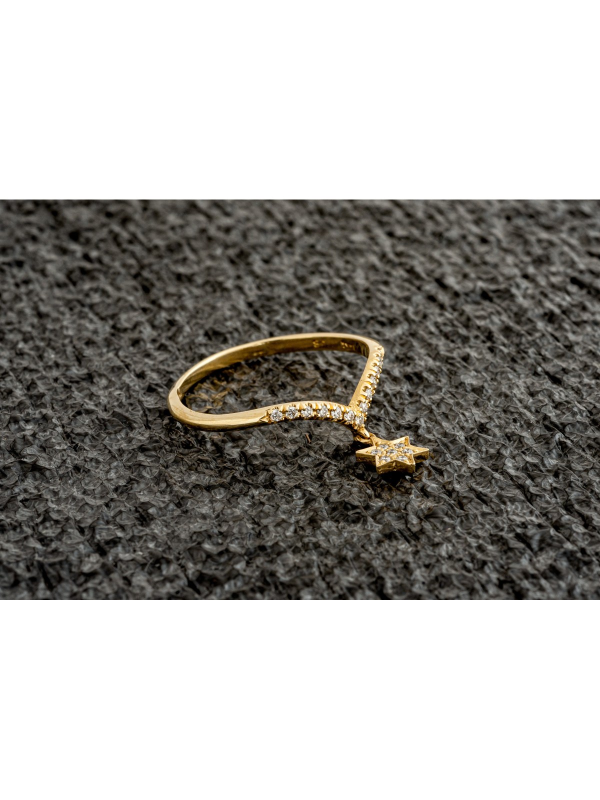 Diamants et or 14 carats Bague étoile de David forme V d , Tu B'Av Gifts , I