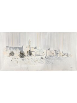 Unique Modern Oil Colors Painting of Jerusalem Lan , Tu B'Av Gifts , I