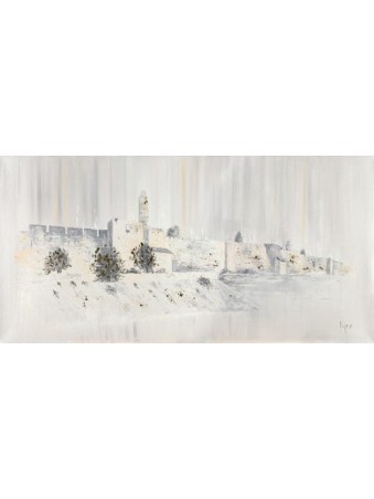 Peinture moderne unique de couleurs à l'huile de Jérusalem Lan, cadeaux Tu B'Av, I
