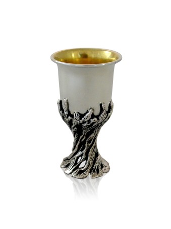 Petite tasse de Kiddouch en argent inspirée de la nature, cadeaux de Pâque, Ju israélien