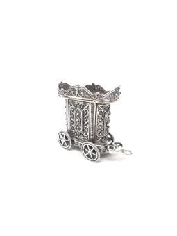 Small Glorious Chariot Silver Candle Holder for Ha , Tu B'Av Gifts , I
