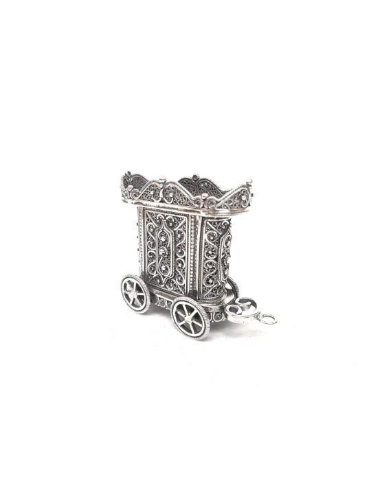 Small Glorious Chariot Silver Candle Holder for Ha , Tu B'Av Gifts , I