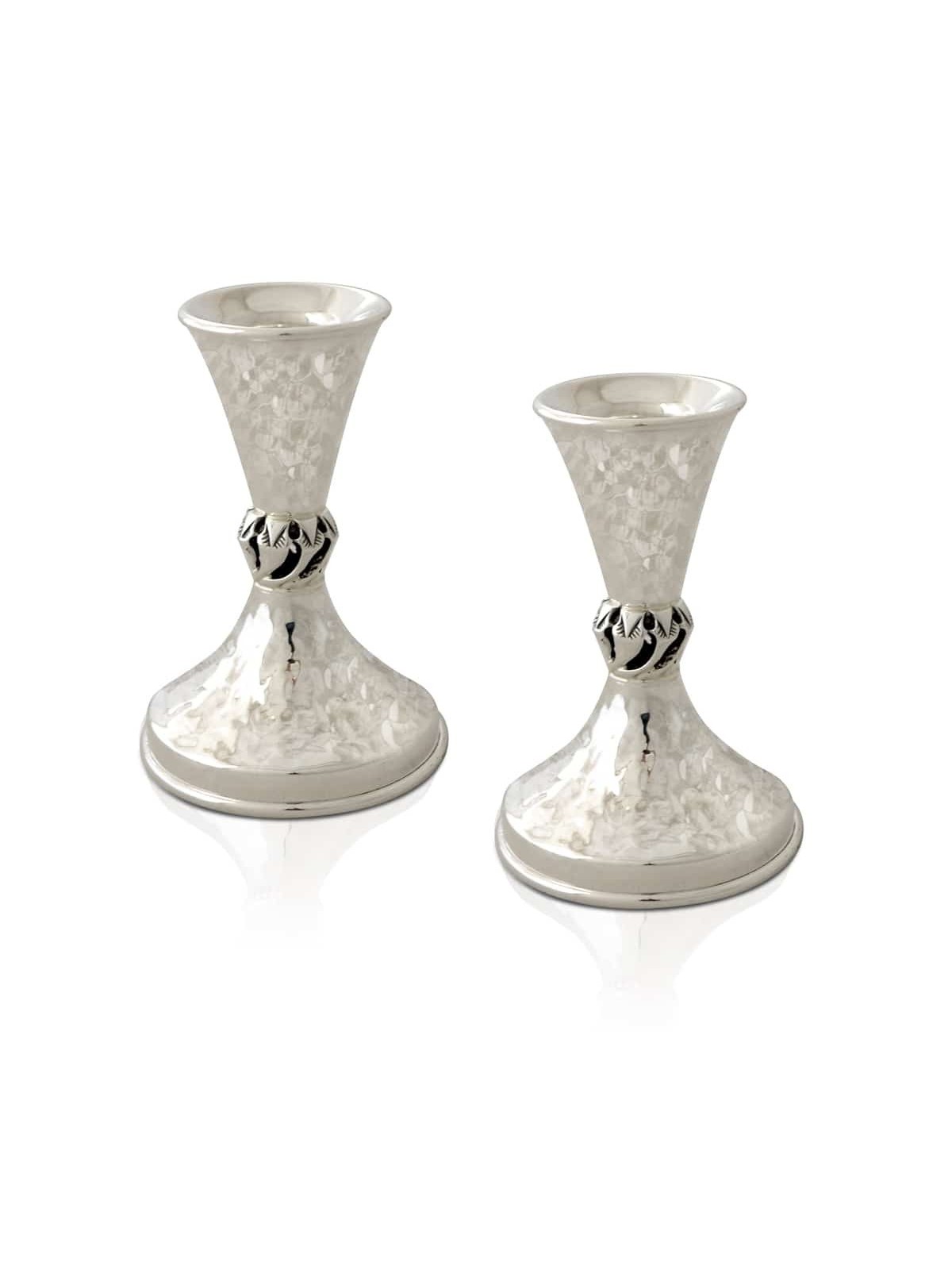 Petit chandelier martelé en argent sterling en filigrane, cadeaux de Pâque,